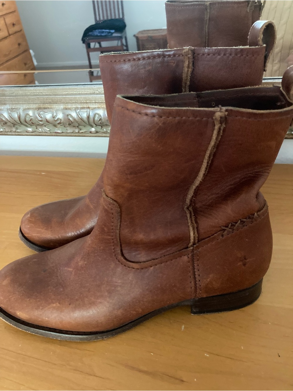 Frye Brown Leather Women's Ankle Booties - Picture 6 of 7